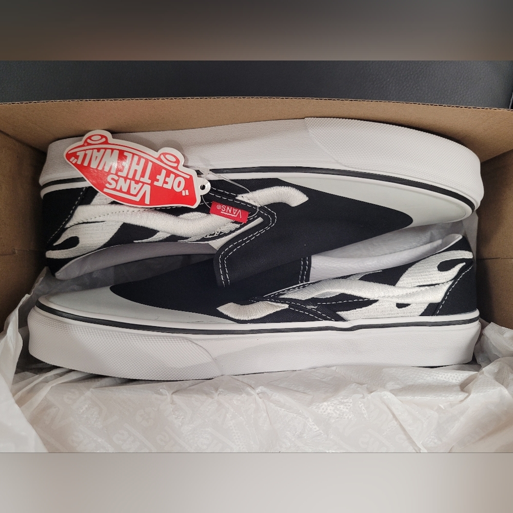 VANS x A$AP Rocky Worldwide Black & White Classic Slip-On Shoes Soze 8